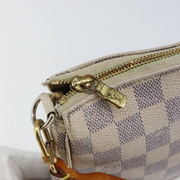 LOUIS VUITTON Damier Azur Pochette Accessoires Pouch N51986 LV Auth 143621 - Picture 10 of 16